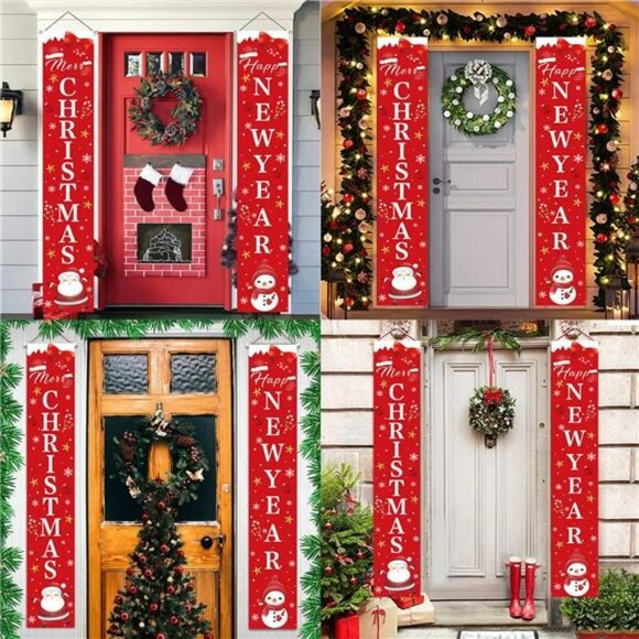 Christmas Door Decoration Merry Christmas Banner Front Door Christmas Decoration - Picture 7 of 7